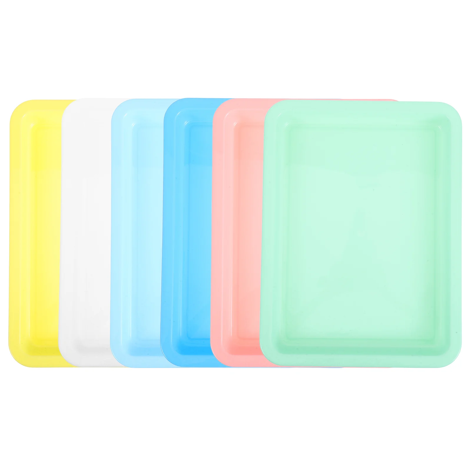 6 Pcs Color Pallet Plastic Tray Craft Trays Pp Serving Sand for Classroom Activity Pupils