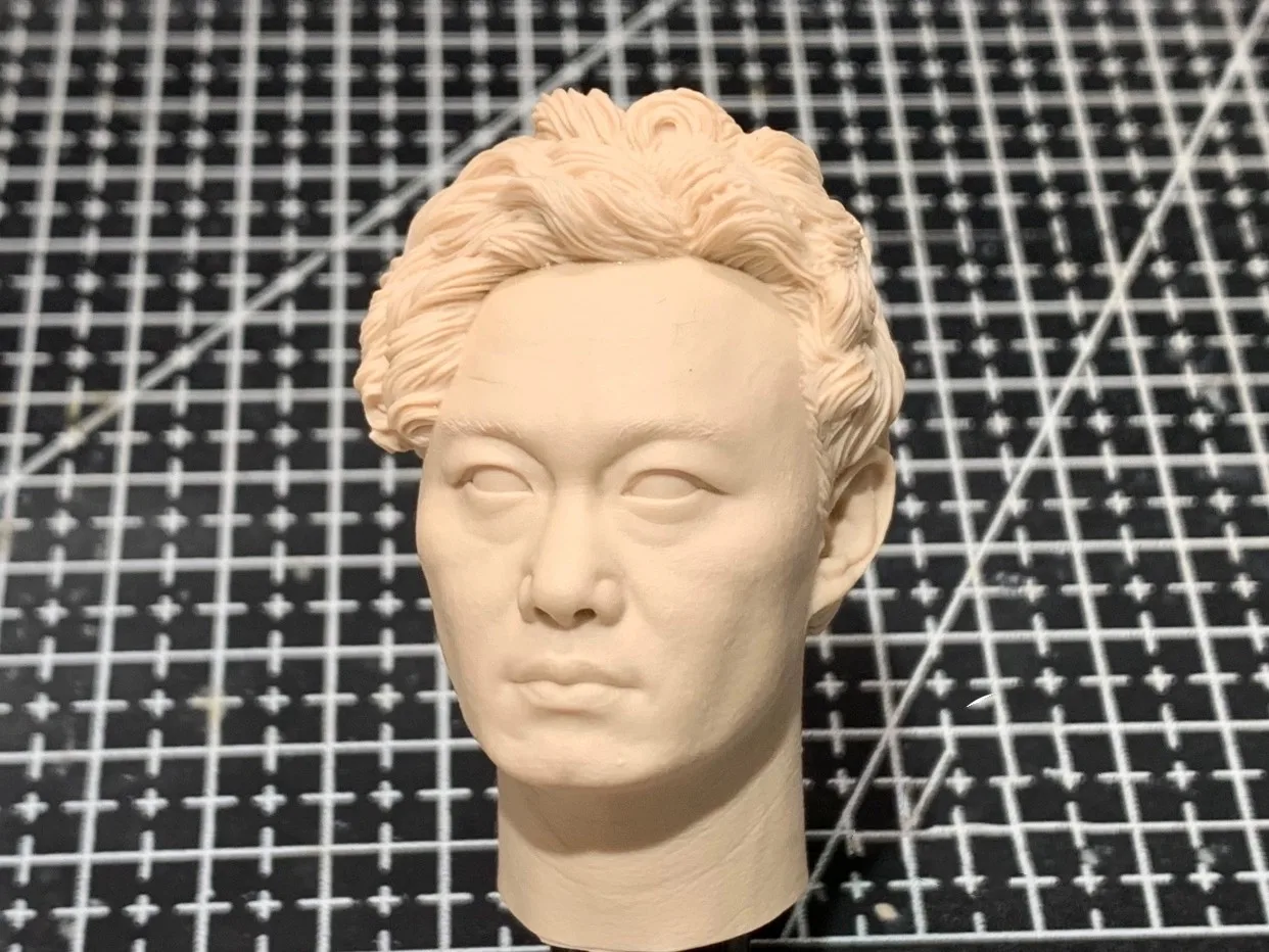 1/6 Scale Eason Chan Singer  Male Head Sculpture Carving  1:6   Star Unpainted Model Fit 12'' Action Figure Body  Soldierl Toys