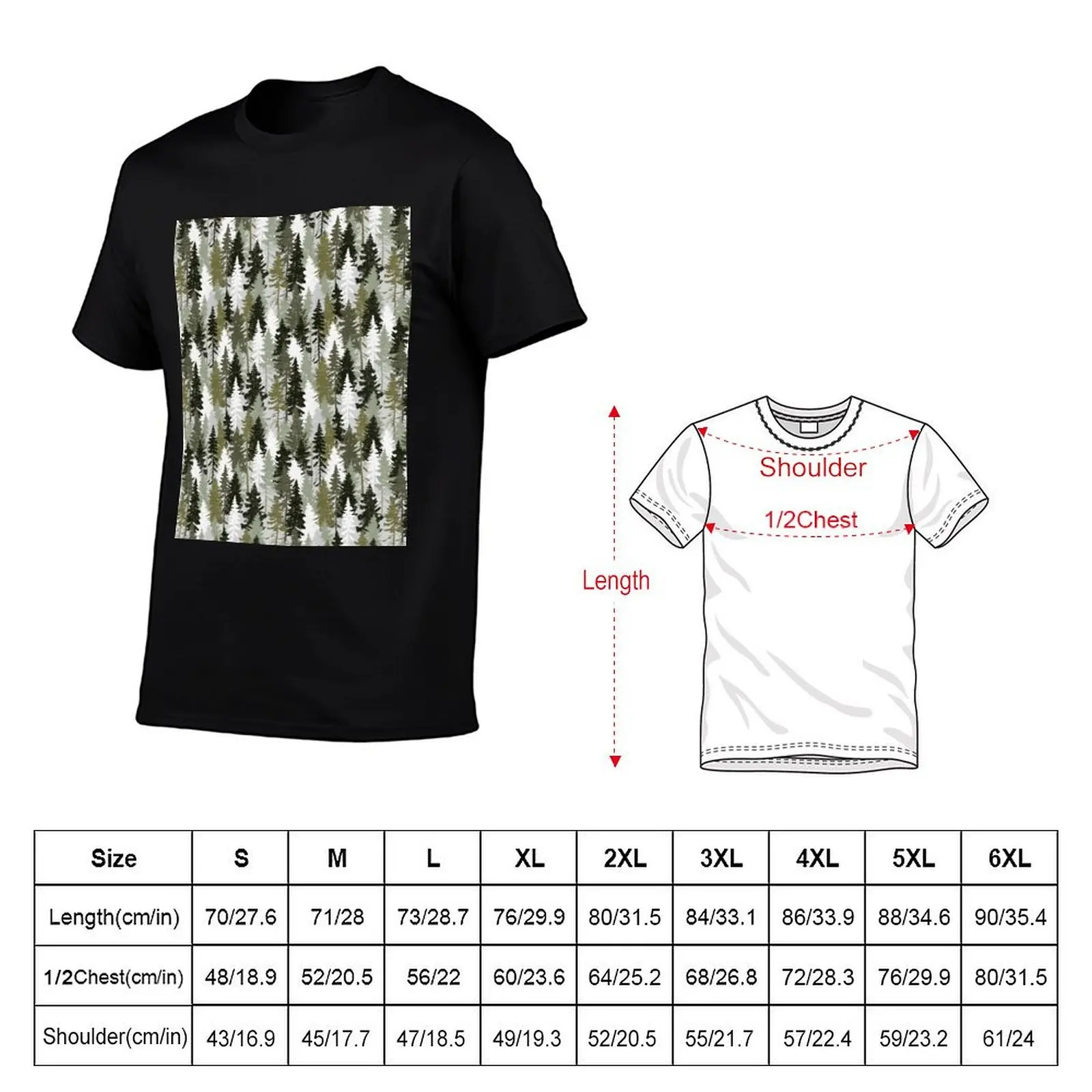 Pine Tree Forest / Olive T-Shirt vintage boys animal print clothing for men