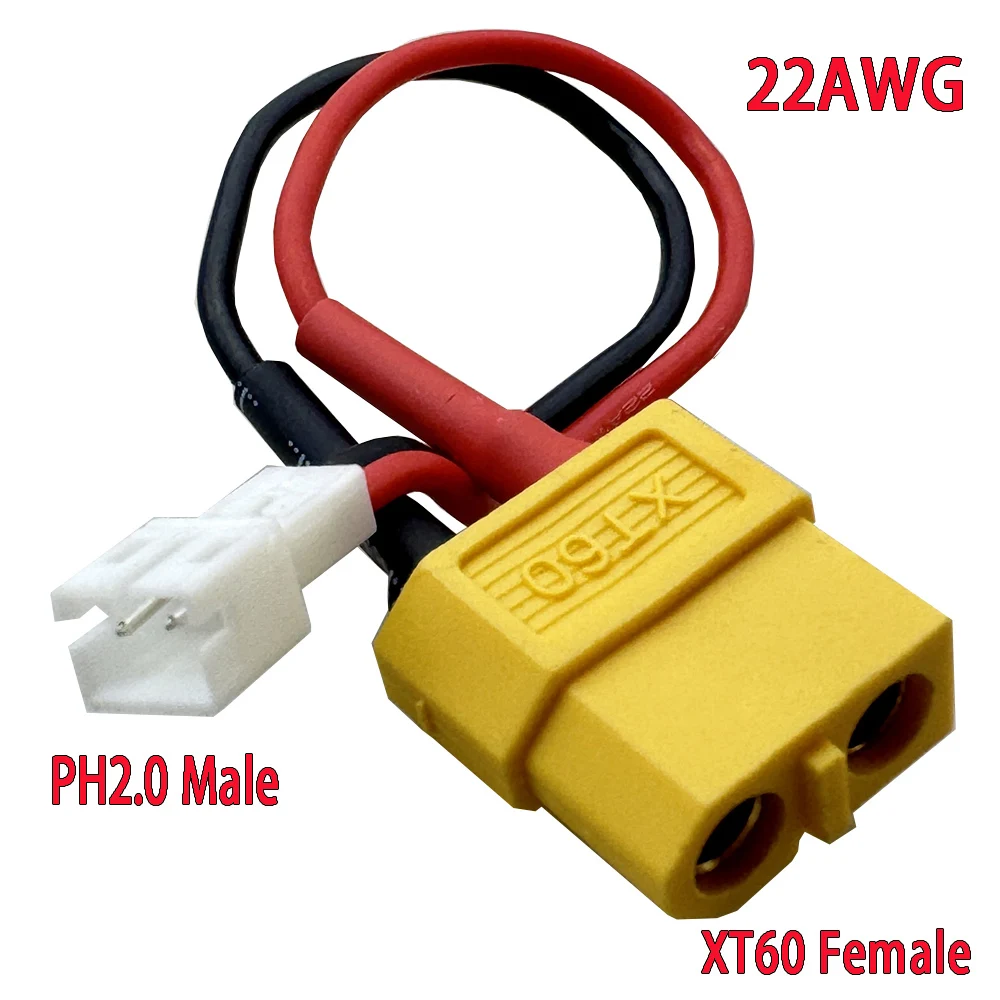 1PCS PH2.0 to XT60/XT30 Connector Male Female PH2.0-M XT60-F XT30-F Extension 14AWG Silicone Wire for RC Battery Motor Adapter