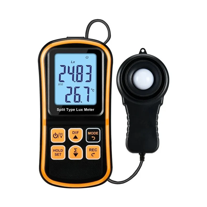 Digital Illumination Meter High Precision 200000Lux Brightness Detector for Photographers and Engineers Portable Handheld