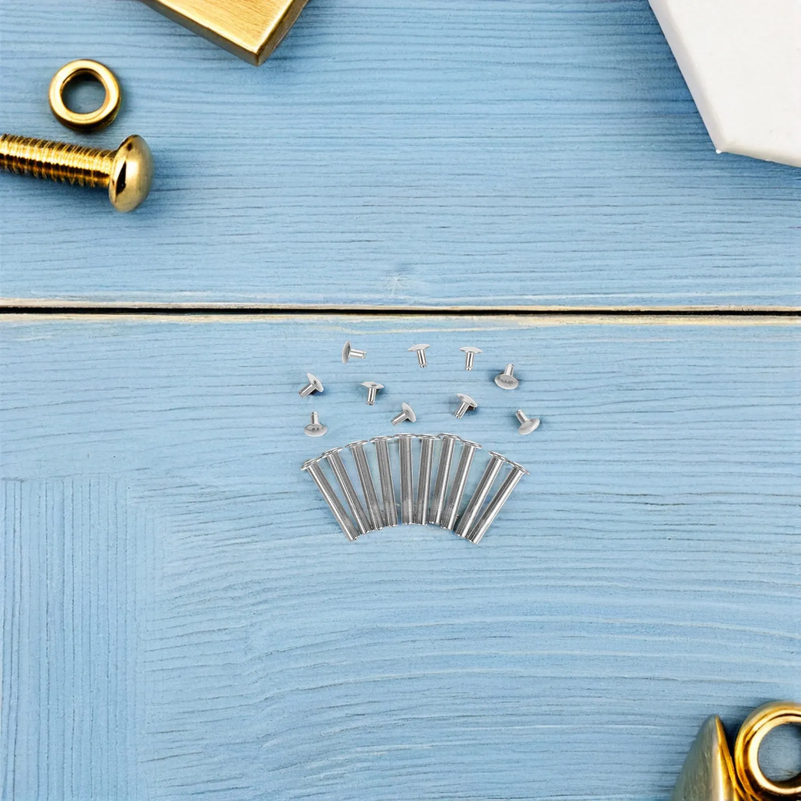 12-Piece Folding Fan Repair Kit: Metal Rivets & Nuts for Shaft Stability – DIY Hand Fan Fix