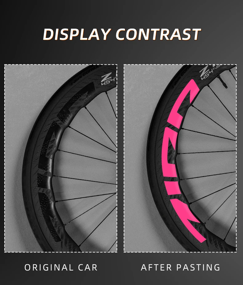 For ZIPP 454NSW Road Bike Rim Protective Stickers Easy Apply Multi-color Wheel Decals 6