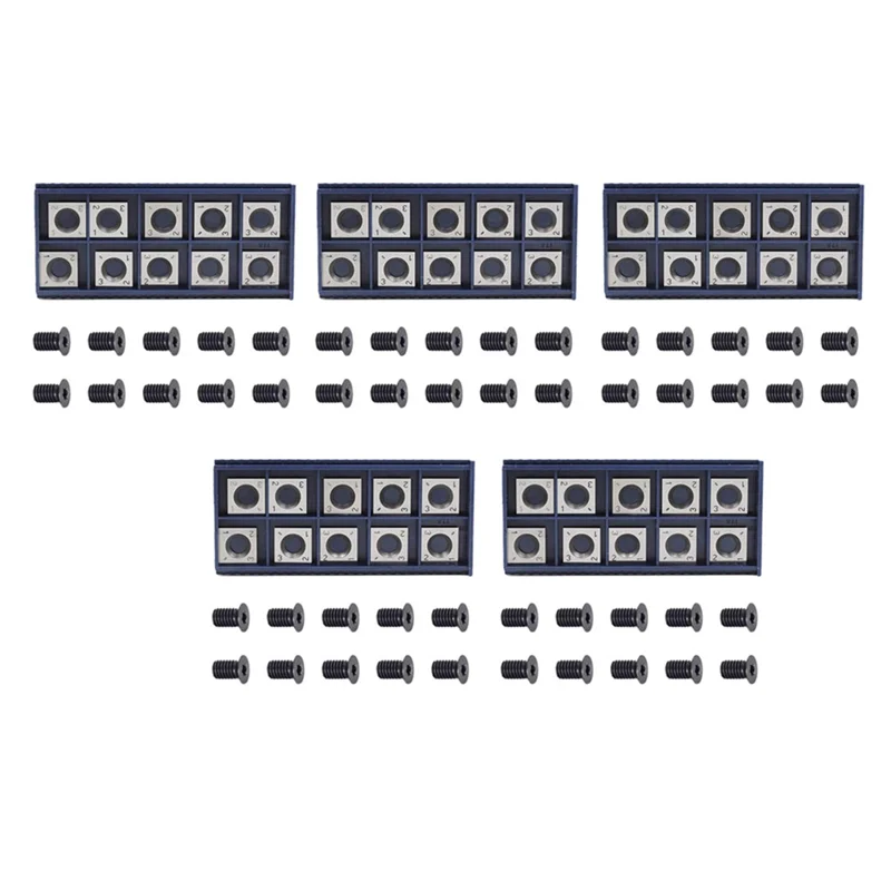 

B28C-50Pcs 14Mm Square Straight Carbide Cutter Insert With 50Pcs M610mm Screws For Wood Working Spiral