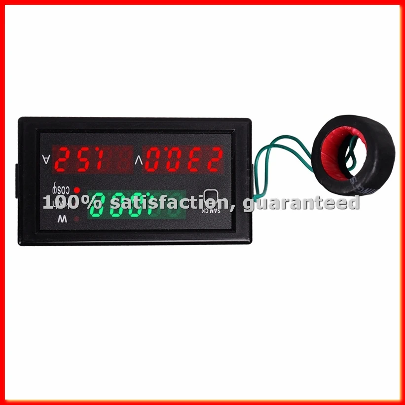 100A AC Electric Display Voltage Current Active Power Factors KWH Voltmeter Ammeter Panel Meter Energy Wattmeter Reset,B-A86Z
