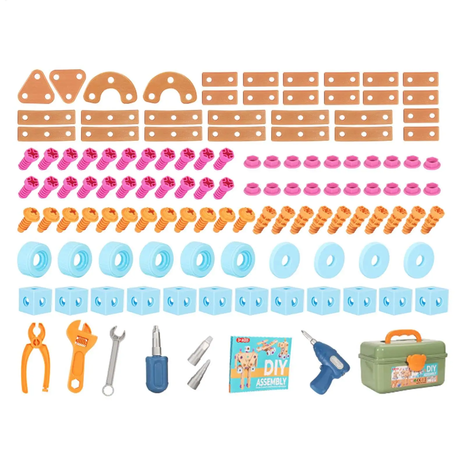 Screwdriver Building Set 126 Pieces Colorful Reusable Portable Safe Screwdriver Wrench Blocks Toys For Kindergarten Students