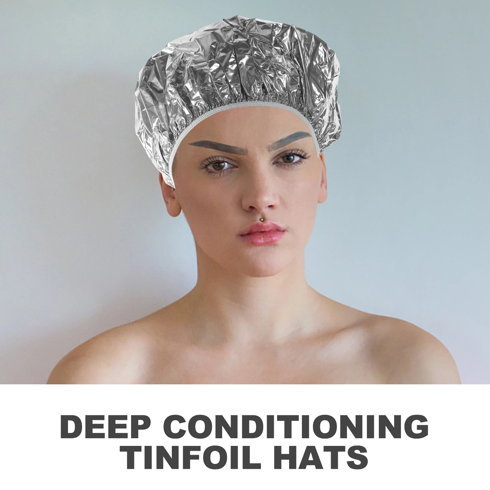 

4pcs Aluminum Foil Hair Processing Hat Deep Conditioning Heat Insulation For Coloring Perm Treatment Tin Foil Caps