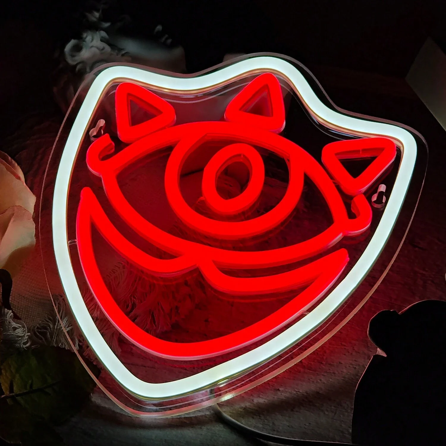 

Evil eye neon light custom bar tattoo shop decoration game room home wall decoration men's room
