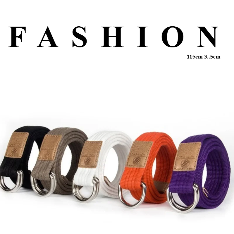 Korean-Style Everyday Casual Belt for Men and Women—Trendy Double-Ring D-Ring Buckle,Durable Commuter Belt for Teens