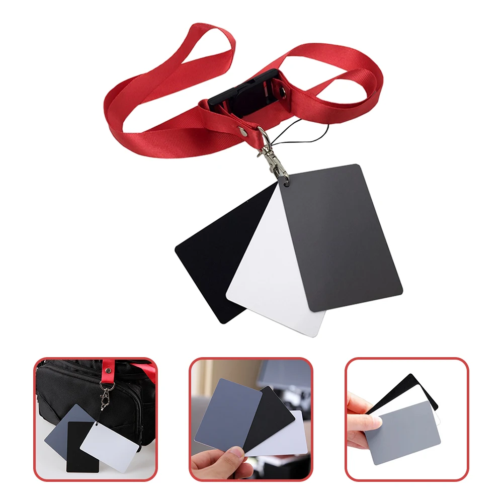 2pcs White Balance Photography Acrylic Badge Holders Lanyard Video Checker Exposure Tool Color Reference