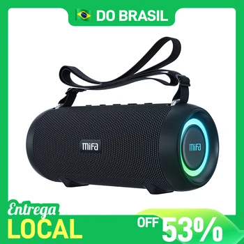 Caixa de Som Bluetooth Mifa A90 com Potência de Saída de 60W e Amplificador Classe D, Excelente Desempenho de Graves, Ideal para Camping