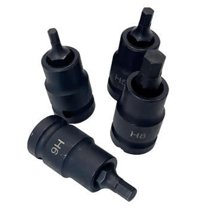 1pc h4 h5 h6 h8 h10 h12 h14 h17 h19 1/2 Polegada unidade soquete de impacto 55mm hex bits chave adaptador broca adaptador ferramentas manuais