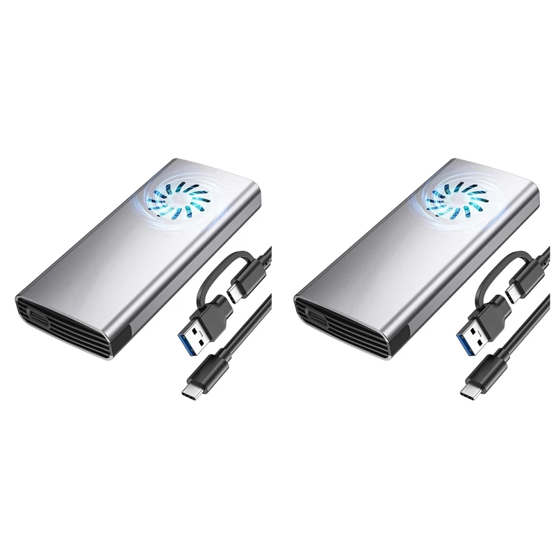 

2X Nvme Enclosure SSD M.2 Adapter, M.2 Enclosure SSD Nvme To USB C 3.2 Gen 2 10Gbps Nvme Adapter For 2242 2280 SSD