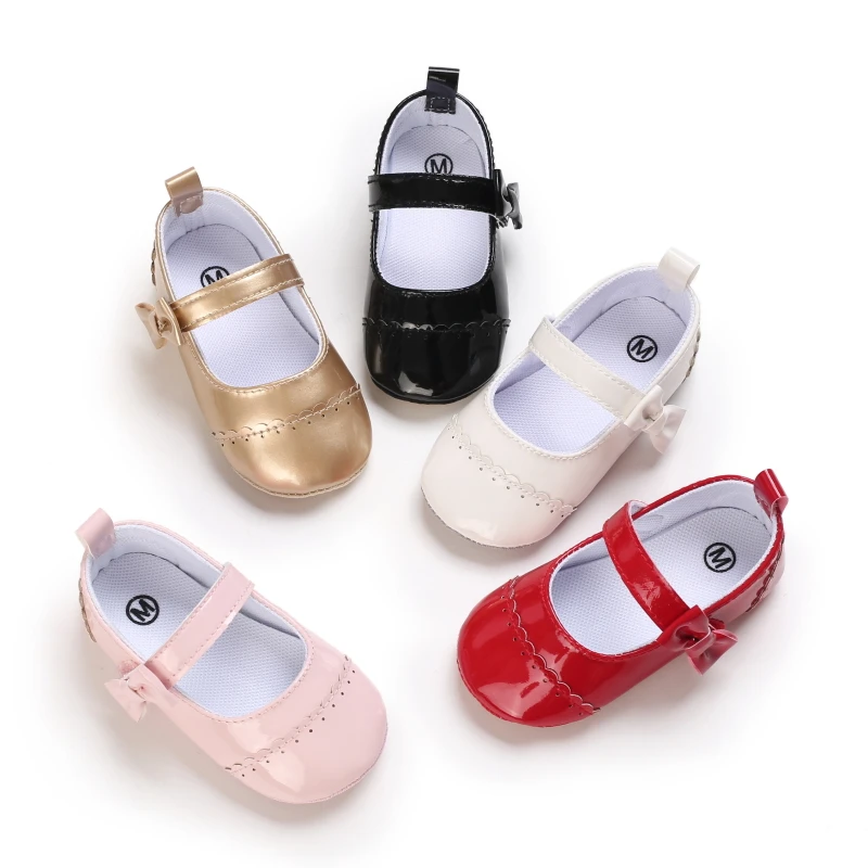 

Casual Bow-Knot Mary Jane Infant Shoes, Solid Color FabricUpper, Slip-On Design, Non-Slip Soft Sole, Breathable,Lightweight, wit