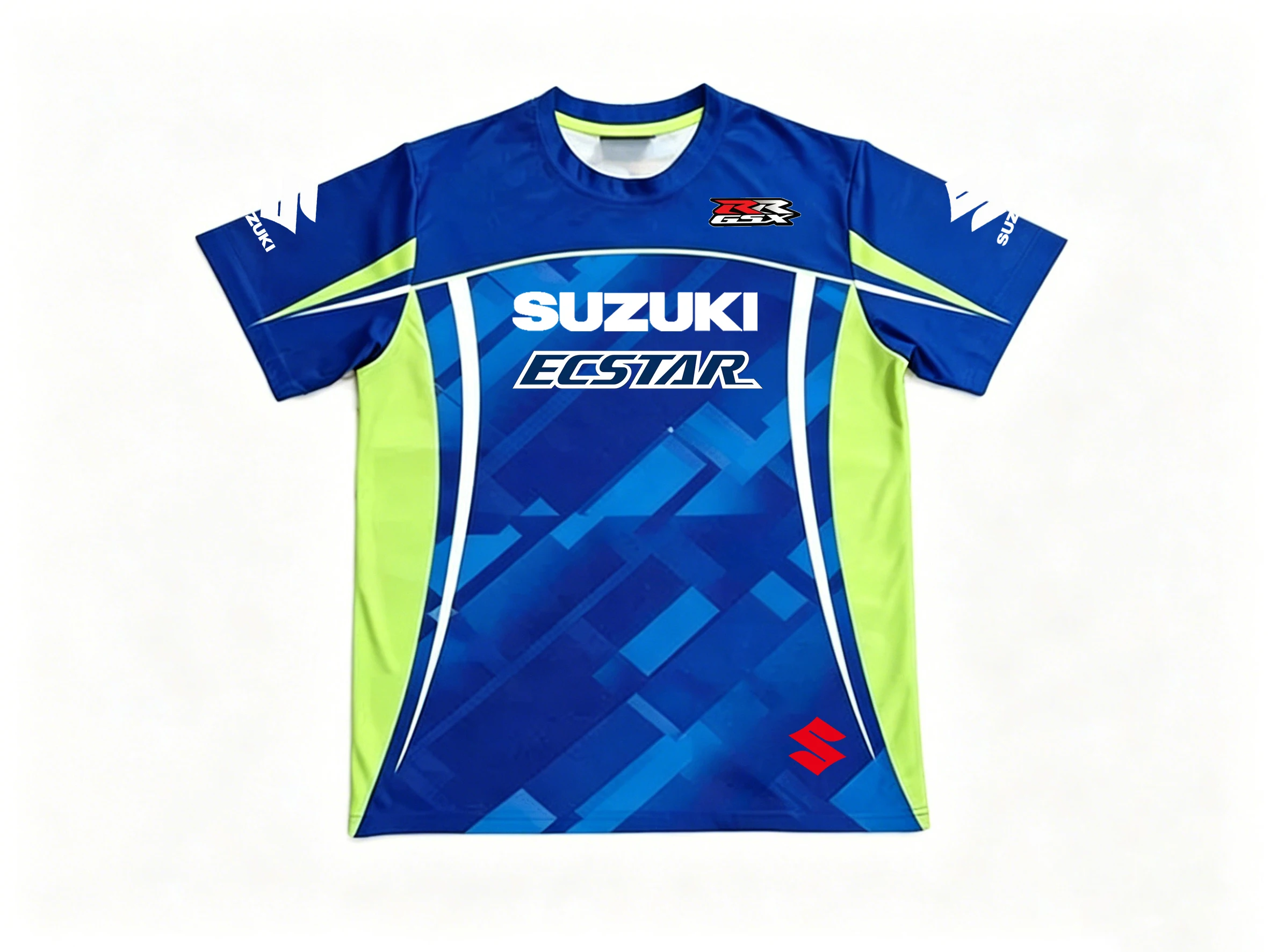 Suzuki Ecstar GSX-R Быстросохнущая футболка Racing Team Дышащая футболка для мотоциклетных энтузиастов с короткими рукавами