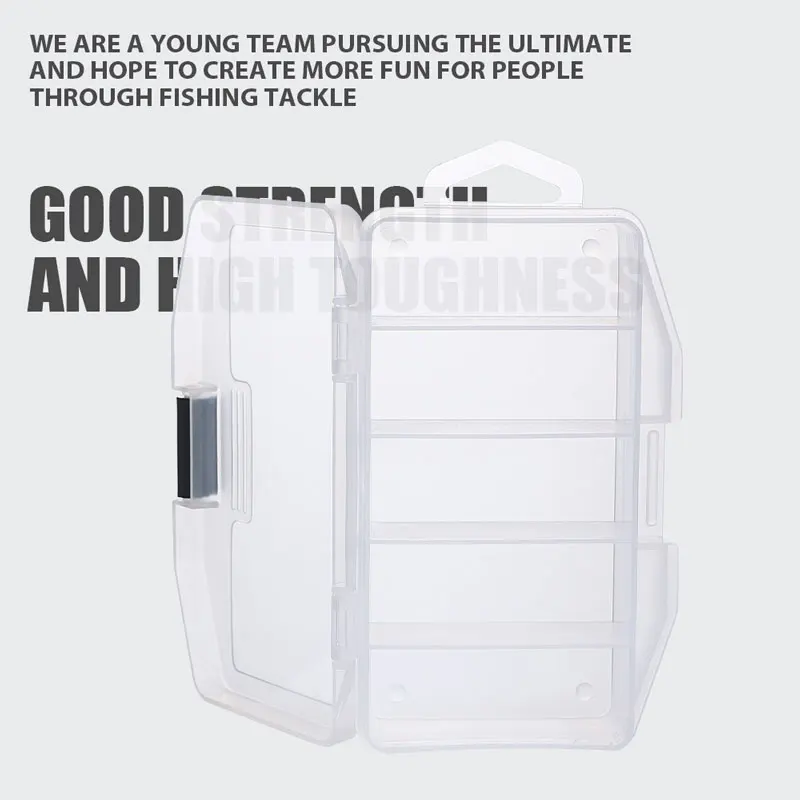 Visible Fishing Lure Box 5 Grids Compartments Organizer Container Fishing Tackle Box Bead Screw Holder Case Frosted Plastic
