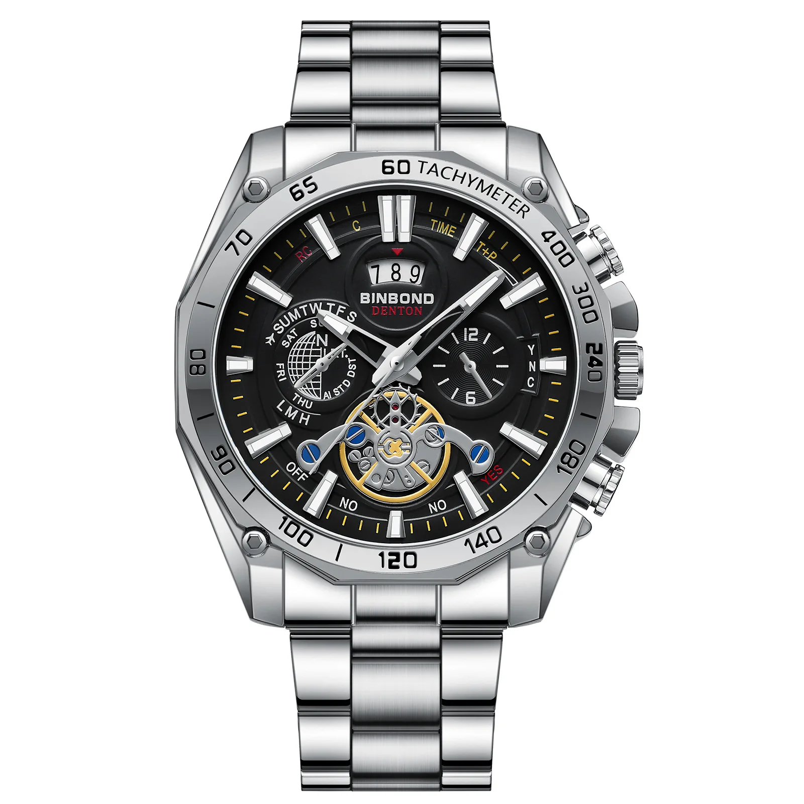 

Men's Watch Stainless Steel Strap Luminous Calendar Wristwatch Fashion Trend Business Male Watch