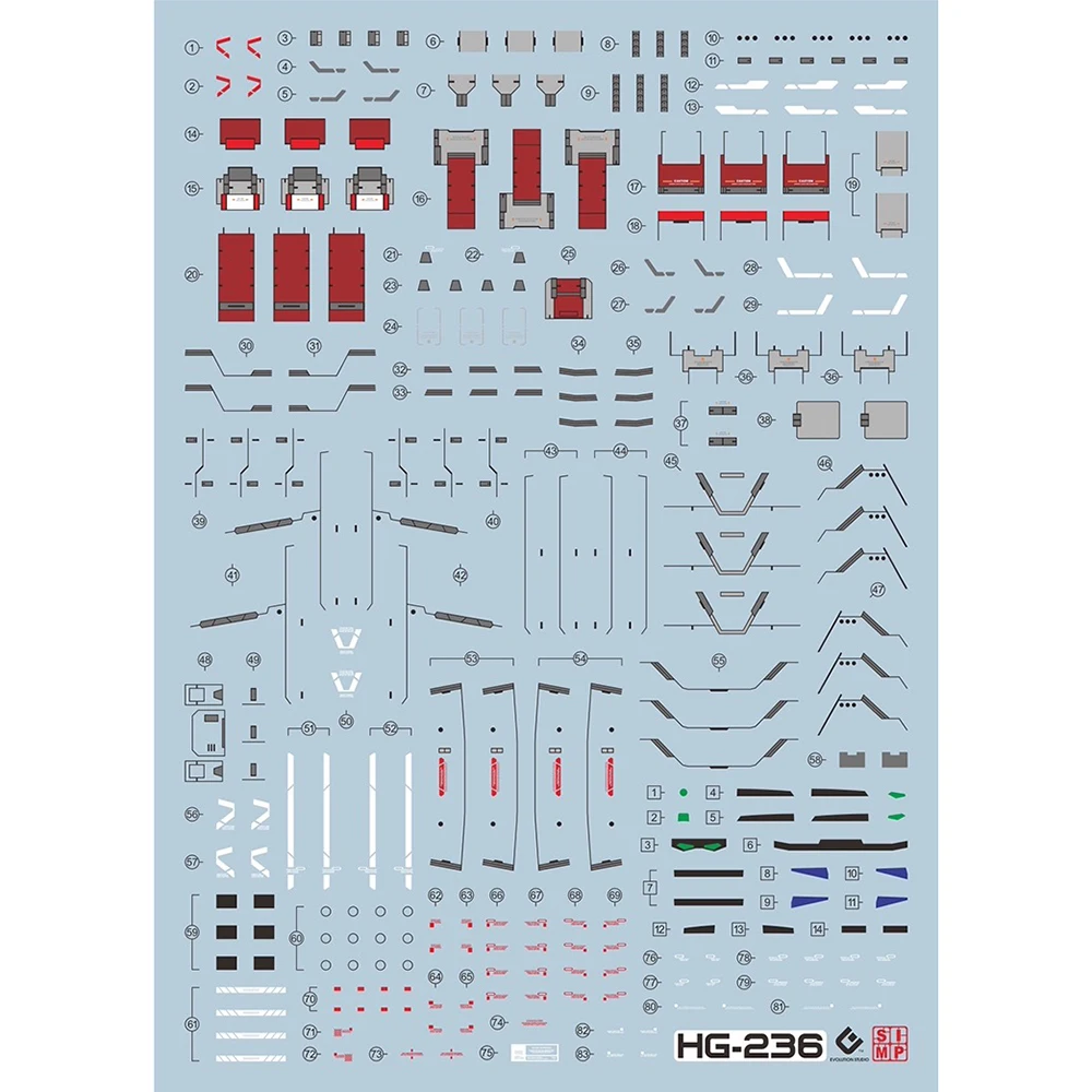 Decalque de água EVO para HG Heavyarms Modelo, Materiais Auxiliares, Decalques de Alta Precisão, Modelo Plástico Detail-up Signs, 1: 144