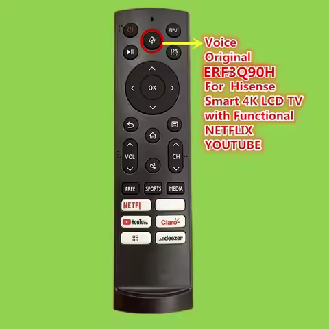 Original ERF3Q90H Voice Remote Control Is Suitable For ERF3H90H 3M90H Hisense Smart 4K LCD TV With Functional NETFLIX YOUTUBE