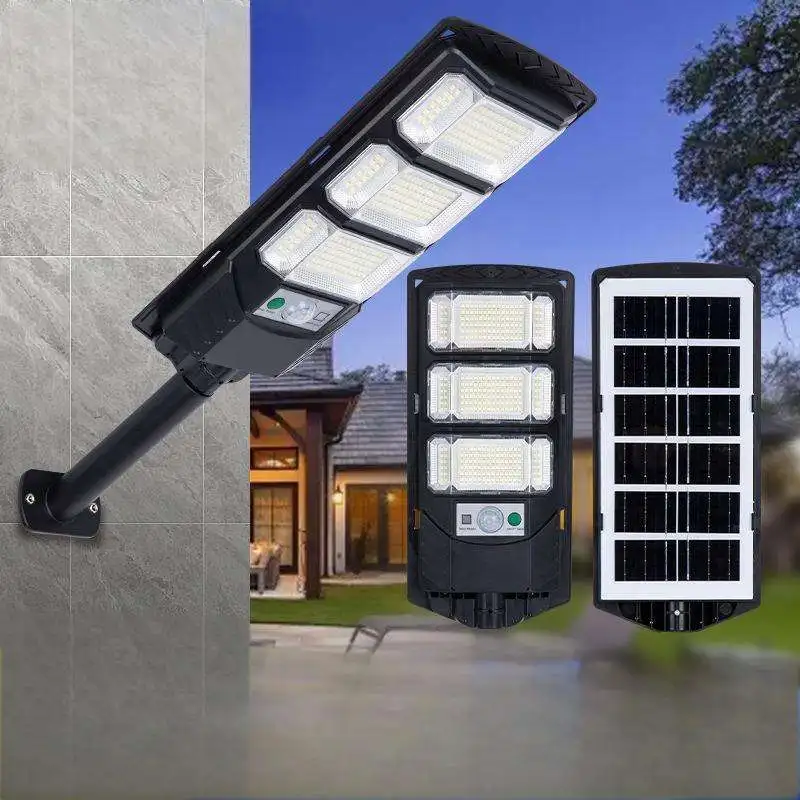 All-in-One Solar Street Light Outdoor IP67 Waterproof Motion Sensor LED Lamp for Yard Road Parking Lot 
