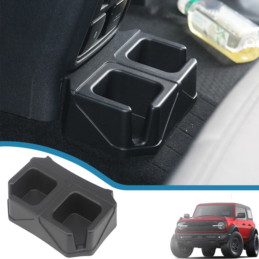 Car Rear Drink Cup Holder Drinks Water Storage Box Organizer Tray for Ford Bronco 2021-2024 Stowing Tidying Interior Accessories