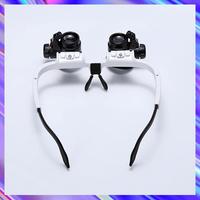 3Pcs 8X 15X 23X Double Eye Loupe Head Wearing Repair Jeweler Watch Clock Magnifier Illuminated Magnifying Glass
