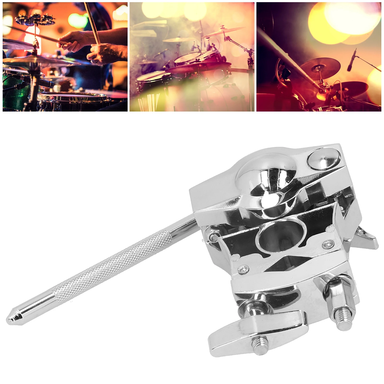 

Tom Drum Rack Mount Bracket Silver Mutifunction Musical Instrument Accessories WC83