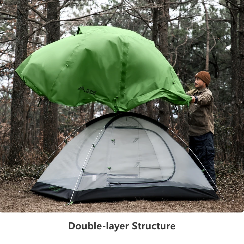 BISINNA Camping Tent 2 Persons Portable Waterproof Backpacking