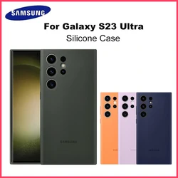 Original For Samsung Official Silicone Case For Galaxy S23 Ultra S23Ultra Protection Cover Soft Shockproof Full Cover