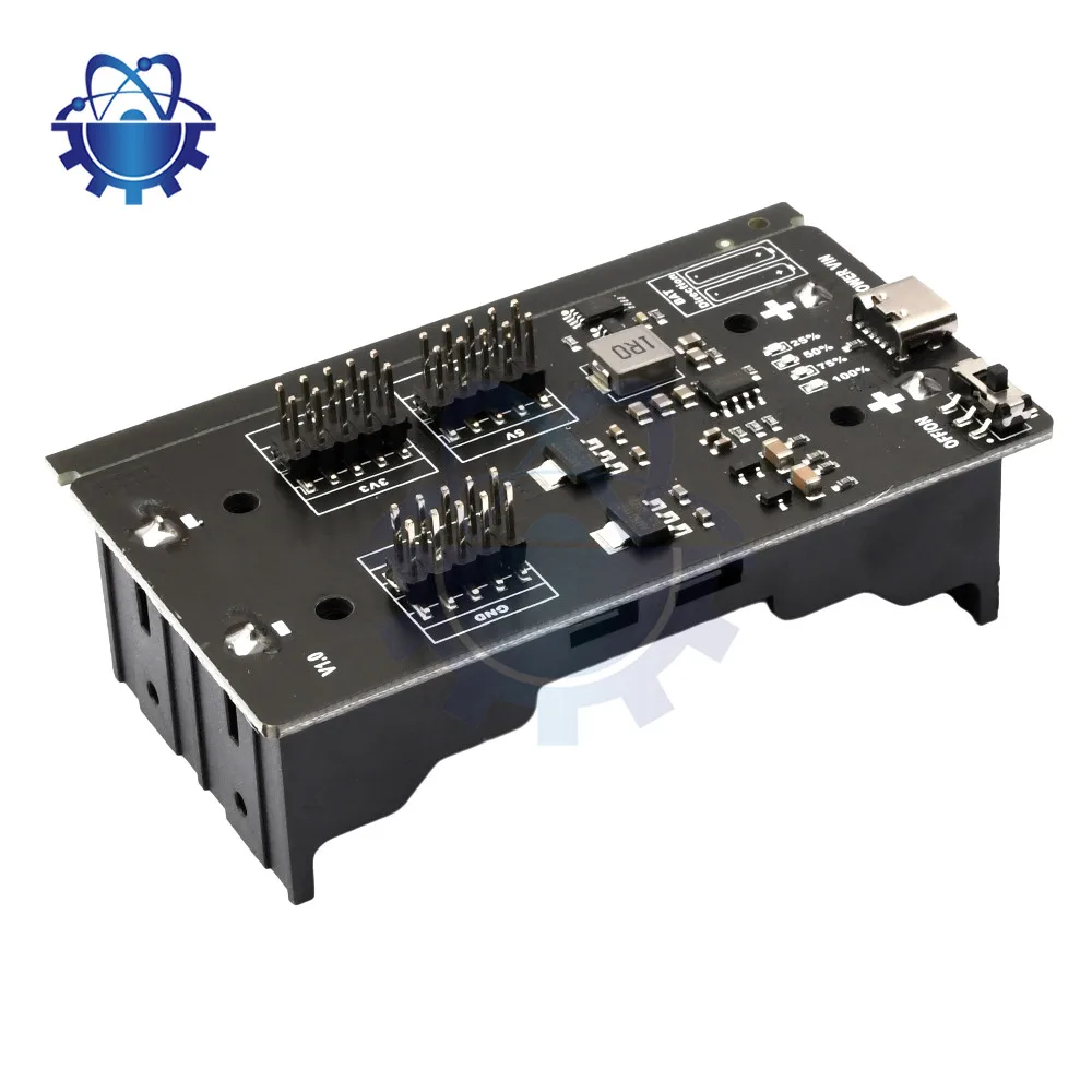 Modul catu daya UPS Chip tunggal pengisian daya dan pemakaian 18650 baterai Lithium 1.8V 3.3V 5V Antarmuka tipe-c