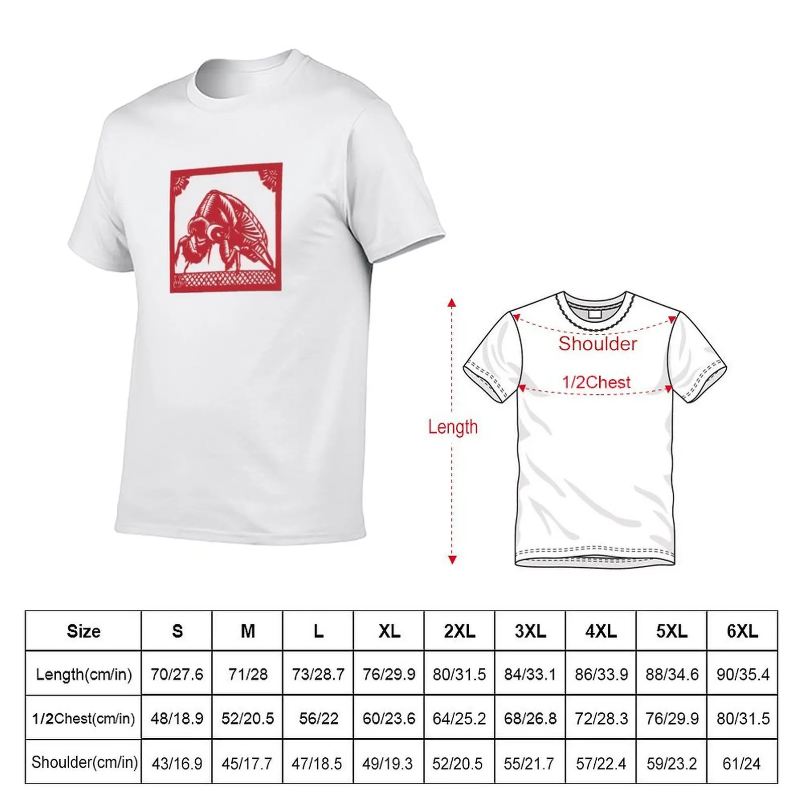 A Cicada paper cut T-Shirt g man t shirts for men t shirts for man cotton funny t shirts for man slim fit T-shirt