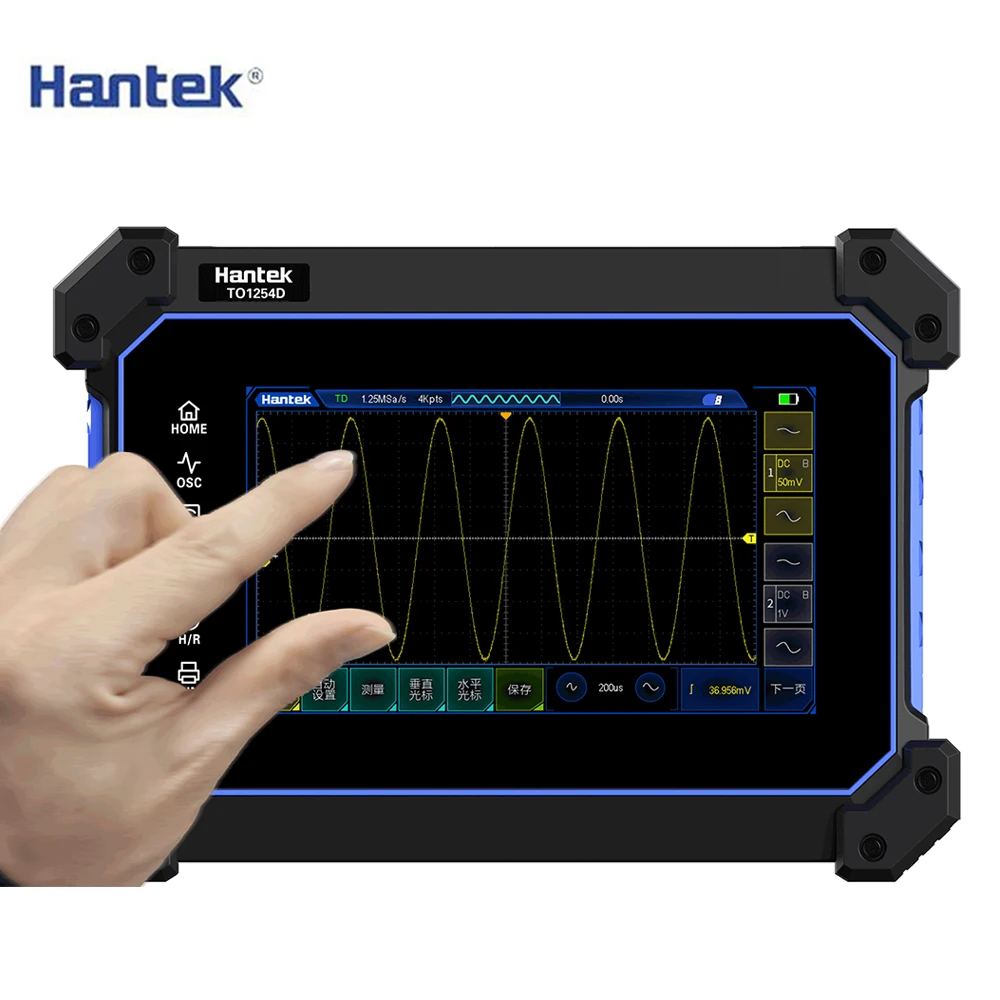 Hantek TO1254D 3 in 1 Digital Oscilloscope + Signal Source + Multimeter 4 Channels Touch Screen Osciloscopio Test Meter Tools