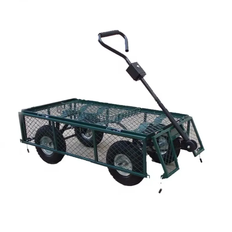 Heavy-Duty Foldable Metal Garden Trolley Cart High Quality Metal Wagon Hand Carts & Trolleys