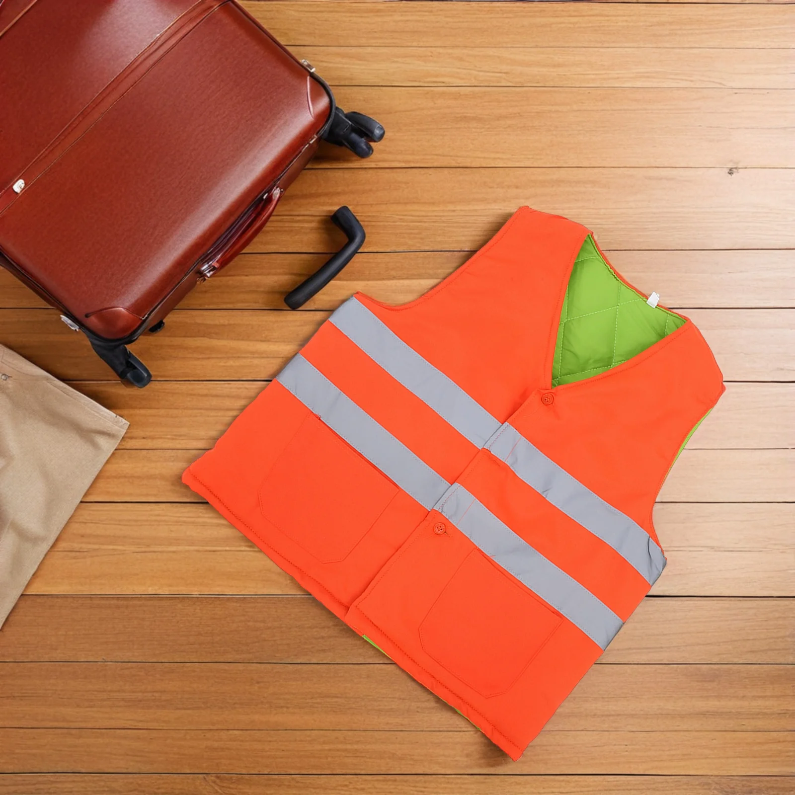 

Reflective Safety Vest For Workers High Visibility Thermal Winter Construction Vest With Pockets Insulated Warm Security