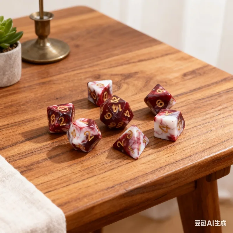 

Набор красных и белых двухцветных многогранных кубиков, 7 шт. с D4 D20 для ролевых игр DND, развлекательные игральные кости для двух человек