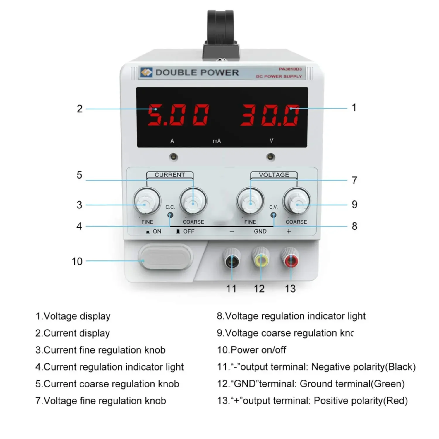 NEW 220V DC Laboratory 30V10A Regulated Lab Power Supply Adjustable 30V 10A Voltage Regulator Stabilizer Switching Bench