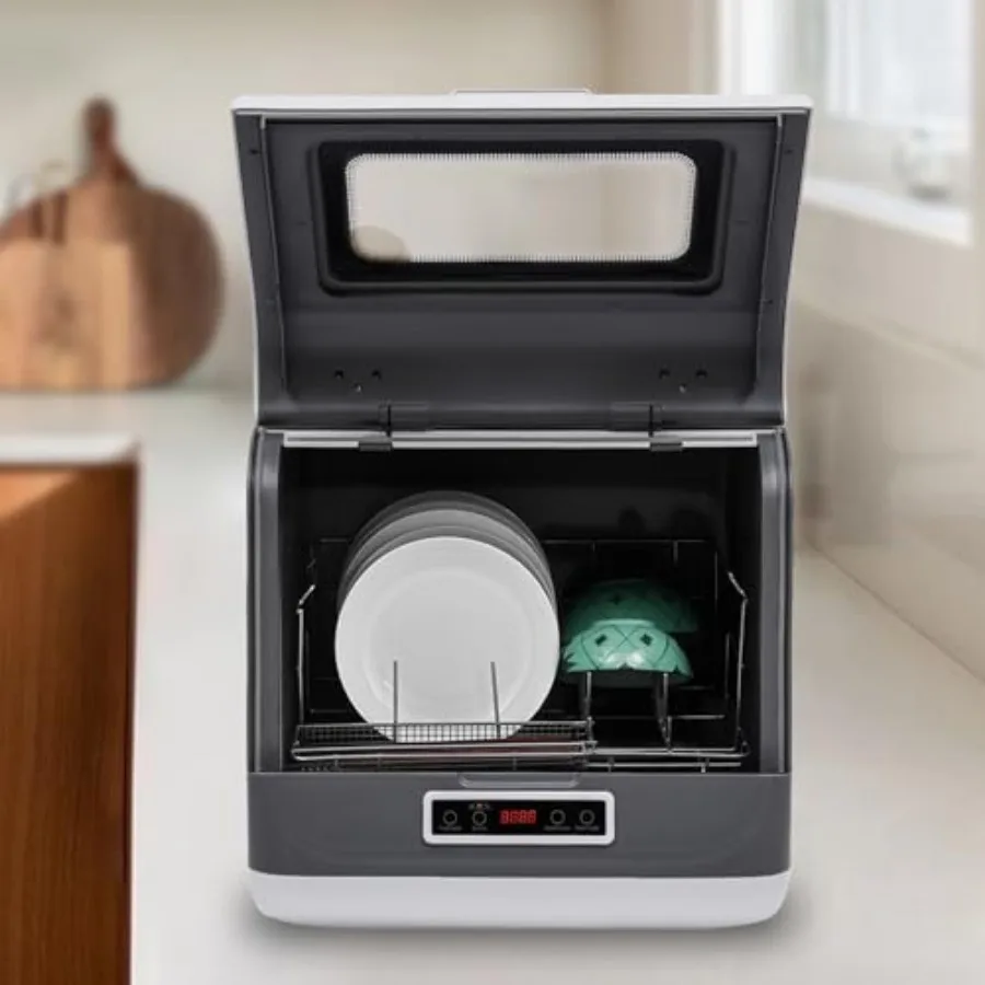 Portable Countertop Dishwasher with Multiple Washing Programs Display 800W Energy-Efficient Automatic Dishwashing Machine Compa