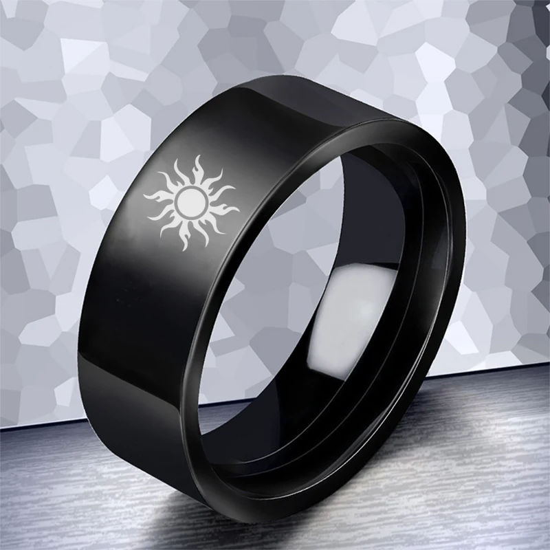 Vintage Nordic Rune Ring for Men Stainless Steel Norse Runes Jewel Pagan Elder Futhark Pendant Amulet Talisman