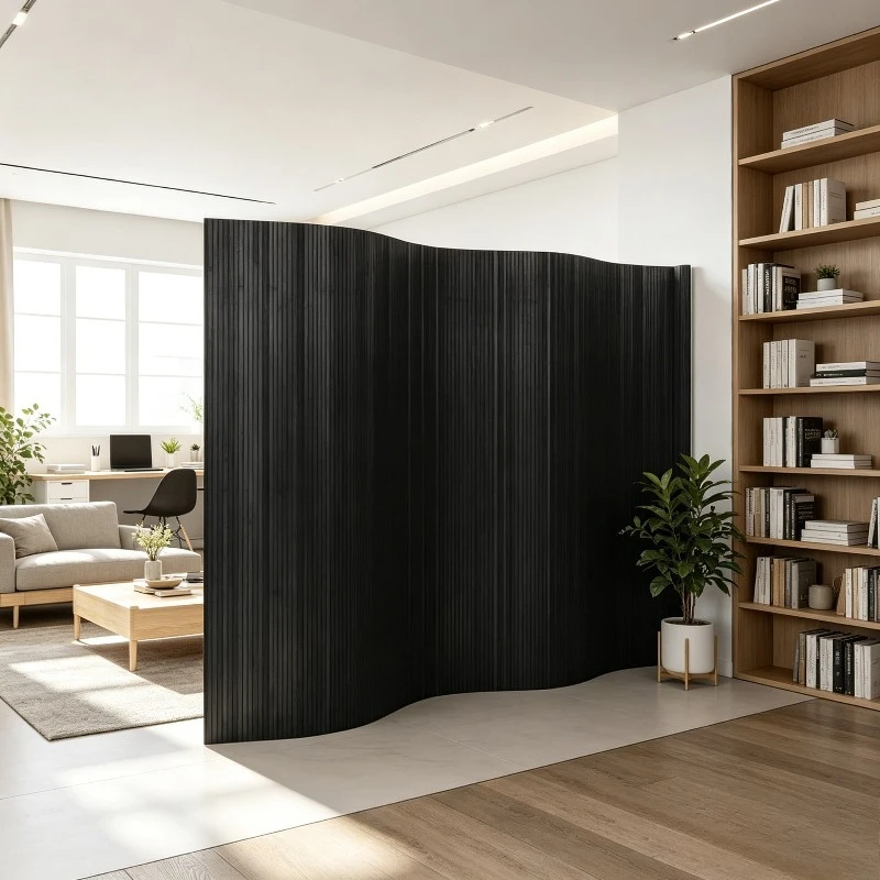 Faltbarer Bambus-Raumteiler 165x400 cm Naturgrau, umweltfreundlich, für Wohnzimmer, Schlafzimmer, Büro & Raumteilung