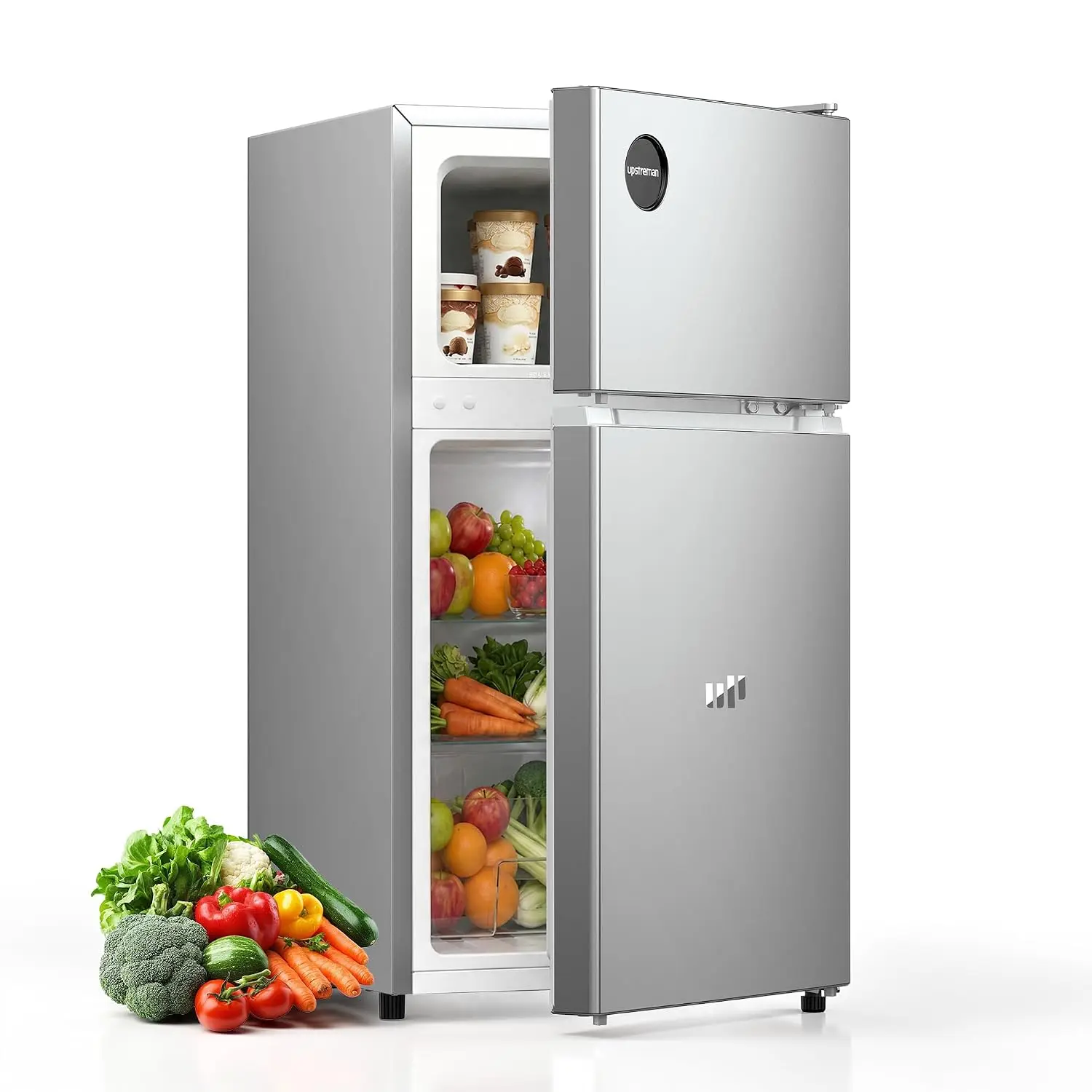 Mini Fridge Freezer 3.0 Cu.Ft 2-Door Compact Refrigerator Dorm Office Bedroom, Customized