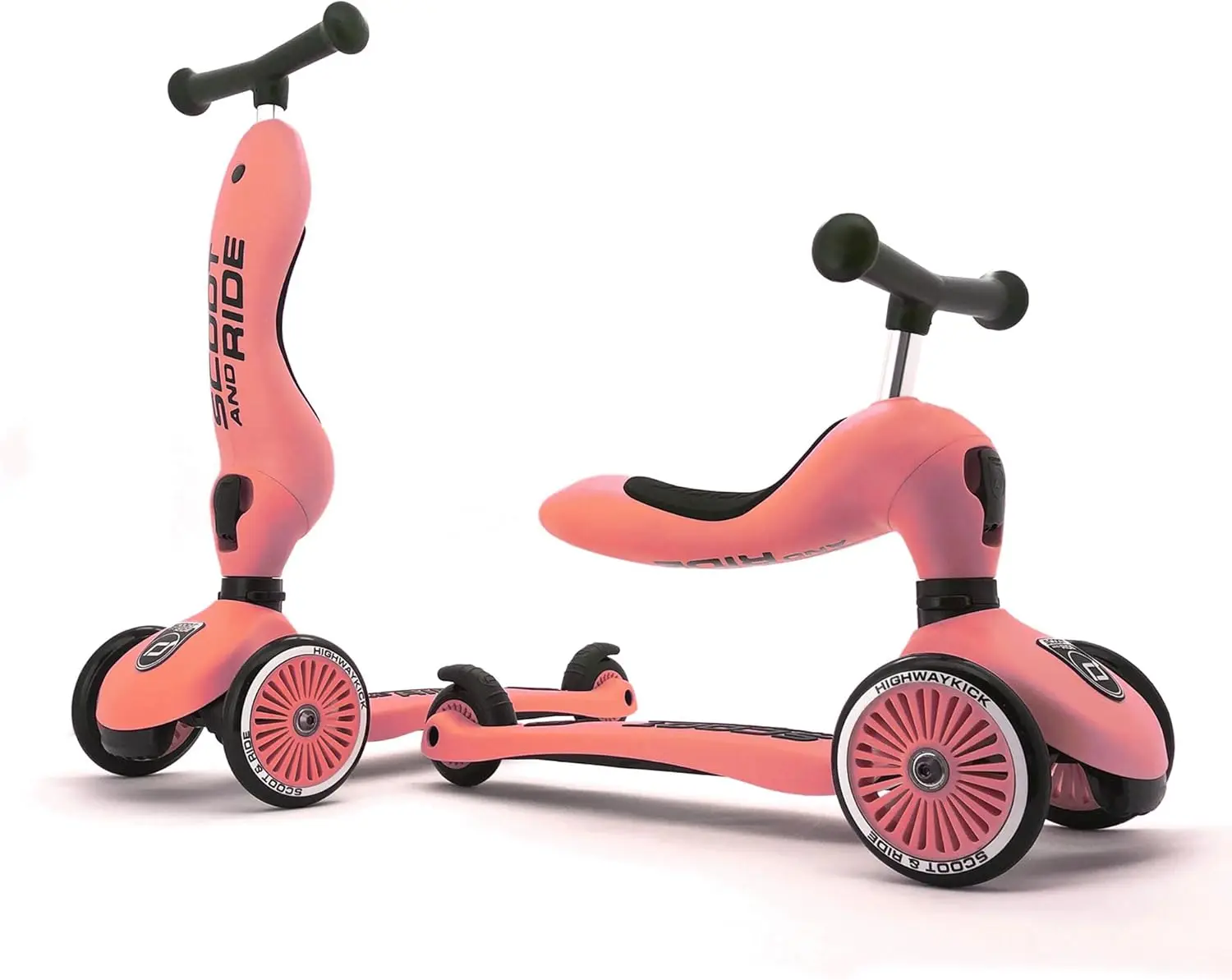 Trottinette pour enfants 2-en-1 Ride-On & Stand, âgés de 1 à 5, Highwaykick 1, Peach