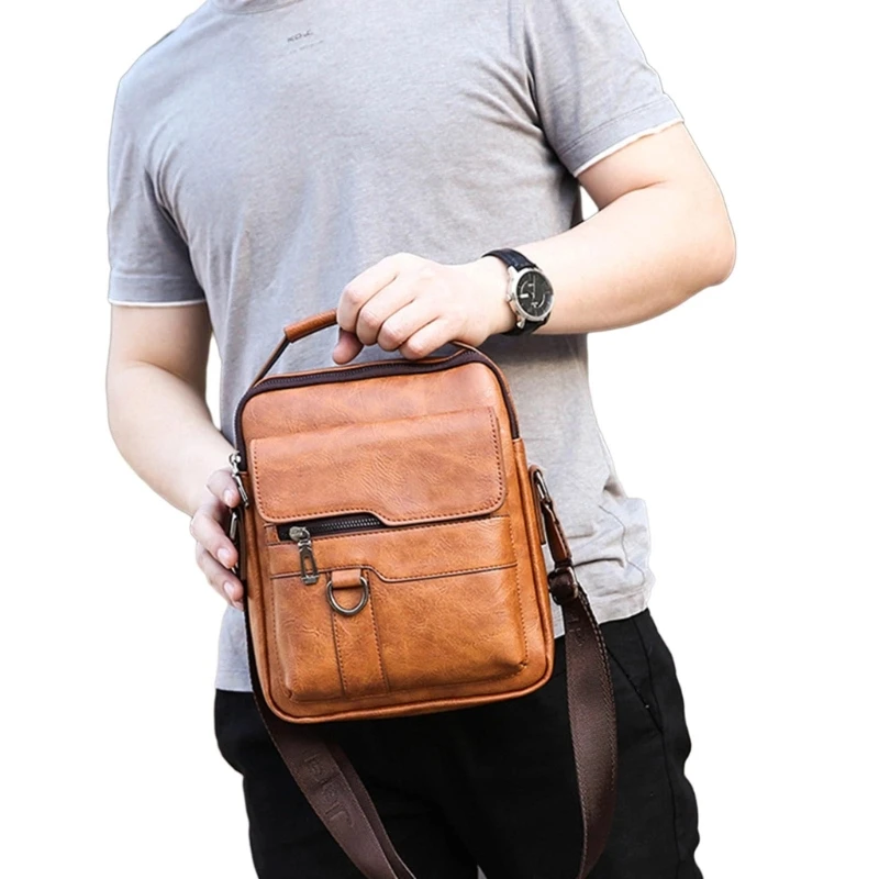 Bolsa couro para homens Crossbody Bolsa Bolsas ombro Bolsa negócios escritório viagem Bolsa casual