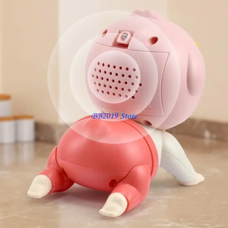 

Q0KB Музыкальная игрушка для ползания младенцев Детская игрушка для тренировки ползания с записью голоса