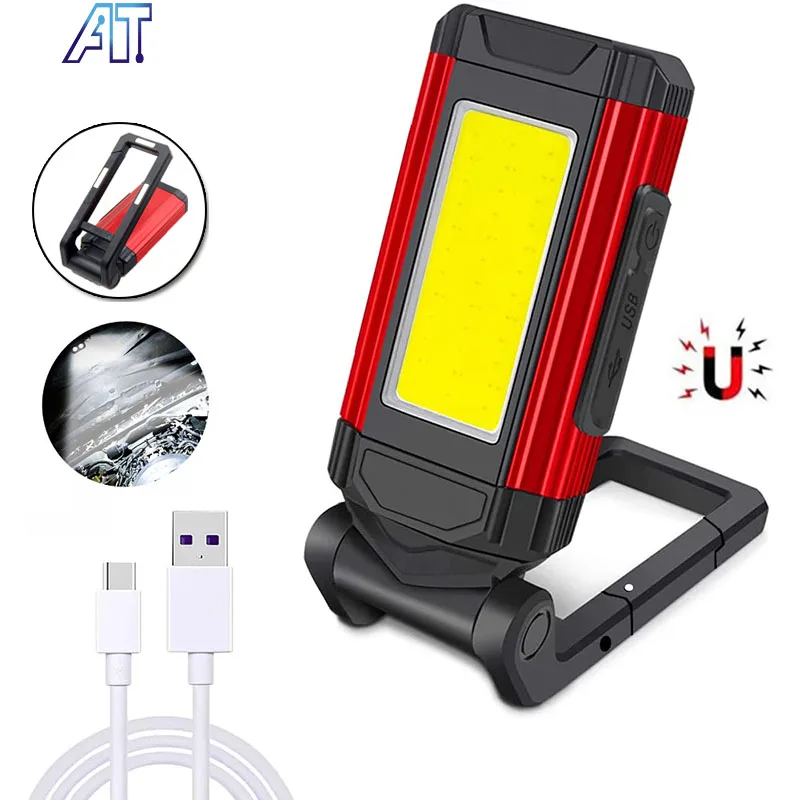 

New LED Maintenance Auto Repair Light USB Rechargeable with Magnet Multifunctional COB Flashlight Outdoor Camping Work Lantern