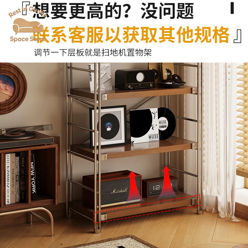 Sweeper Robot Shelf Mobile Storage Shelf Floor-to-ceiling Household Japanese Shelf Bedroom Living Room Bookshelf Storage