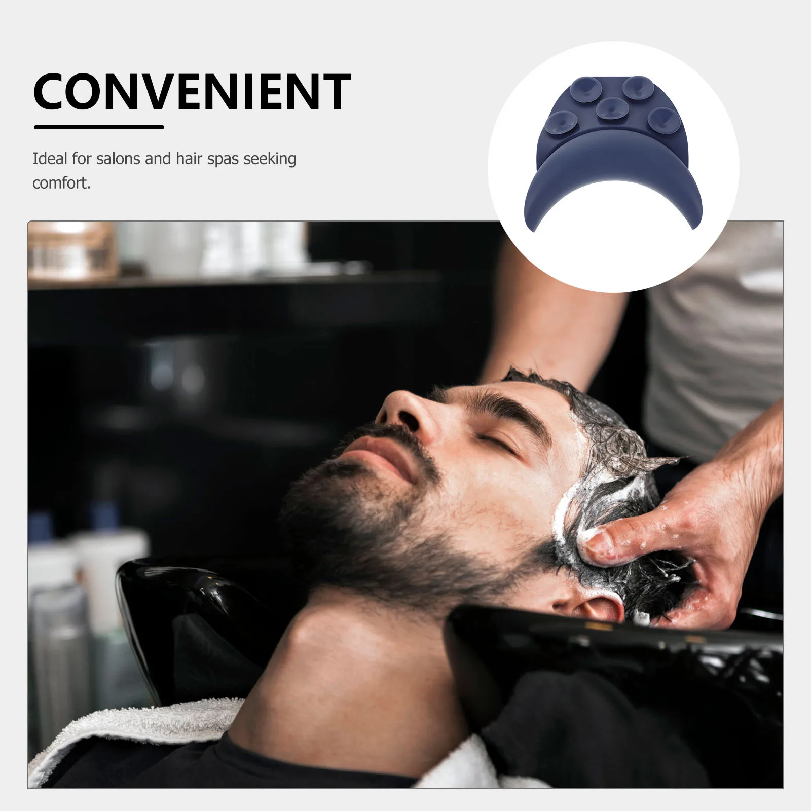 Cuenco de champú para reposacabezas, cojín de silicona impermeable para lavado de cabello, soporte ergonómico para el cuello del fregadero del salón, almohada para lavabo de peluquería y Spa