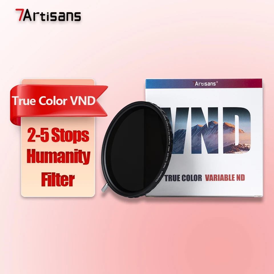 7 Ambachtslieden Echte Kleur Variabele Nd Filter Met 2-5 Stops 6-9 Stops Ultra Slanke Frame Cameralenfilters 67/72/77/82Mm Voor Sony