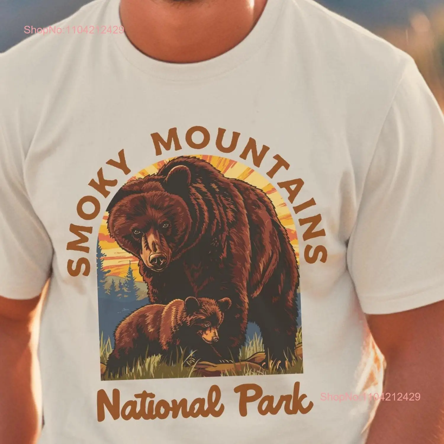 National Parks T Shirt Bear Mama Smoky Mountains Camping Mountain Outdoor Lover for Adventurers Hikers Campers