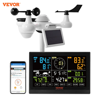 VEVOR Wi-Fi Weather Station 7-in-1 7.5 in Color Display with Solar Wireless Outdoor Sensor Alarm Alerts for Temperature Humidity