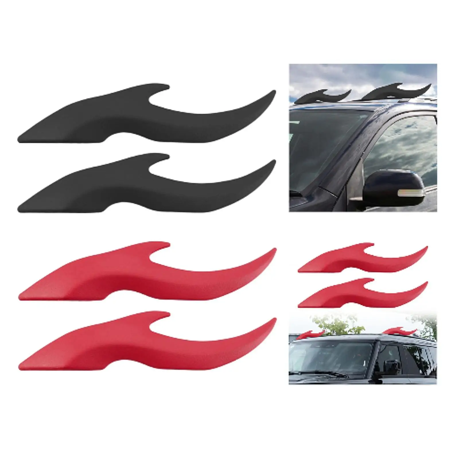

2x Car Roof Dragon Horn Modification Ornament Universal Decorative Stickers Creative Auto Roof Decoration Car Exterior Decor
